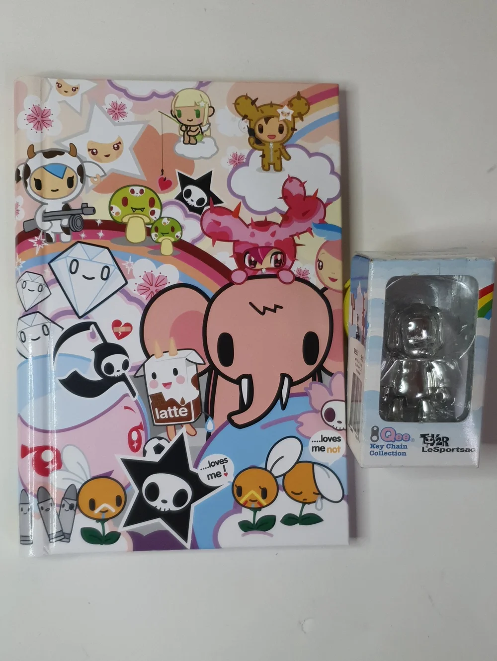 tokidoki Hardcover Spiral Notebook with Silver Qee Figurine New